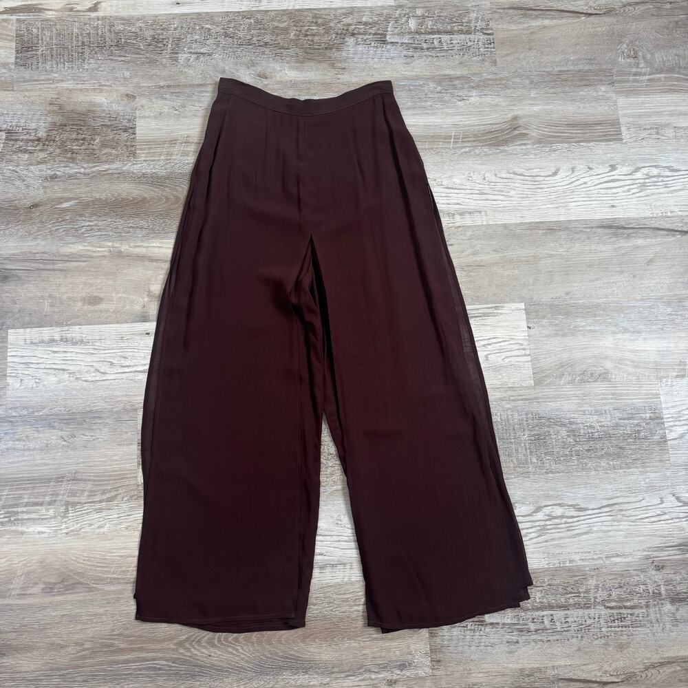Cache Wide Leg Pants in Deep Burgundy